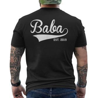Baba Established 2019 Grandpa Fathers Day Men's Back Print T-shirt | Mazezy