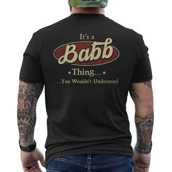 Babb Personalized Name Name Print S With Names Babb Men's T-shirt Back Print - Seseable