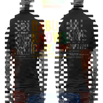 Babu Knows Everything Swahili Grandpa Fathers Day Gift For Mens Mens Back Print T-shirt