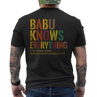 Babu Knows Everything Swahili Grandpa Fathers Day Gift For Mens Mens Back Print T-shirt | Mazezy