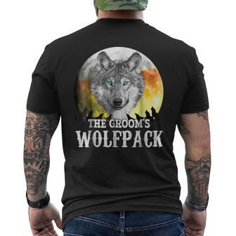Bachelor Party Grooms Wolf Pack Men's Back Print T-shirt | Mazezy AU