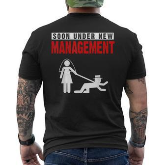 Mens Bachelor Party Under New Management Men's T-shirt Back Print - Seseable