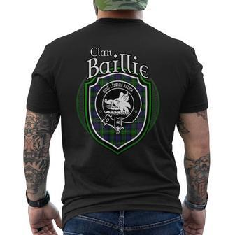 Baillie Clan Crest | Scottish Clan Baillie Family Badge Mens Back Print T-shirt - Seseable