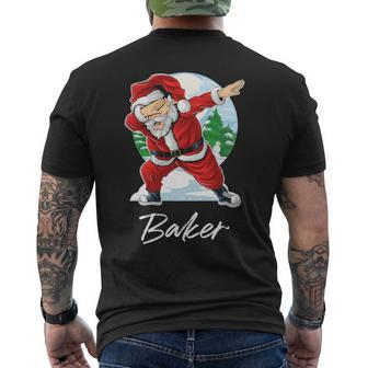 Baker Name Gift Santa Baker Mens Back Print T-shirt - Seseable