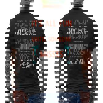 Barcode Reader Postal Warehouse Associate Picker Men's Back Print T-shirt | Mazezy