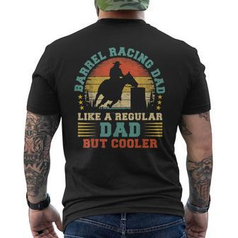 Mens Barrel Racing Lover Vintage Barrel Racing Dad Fathers Day Men's T-shirt Back Print - Seseable
