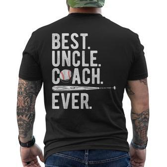 Baseball Best Uncle Coach Ever Proud Dad Daddy Fathers Day Gift For Mens Men's Crewneck Short Sleeve Back Print T-shirt