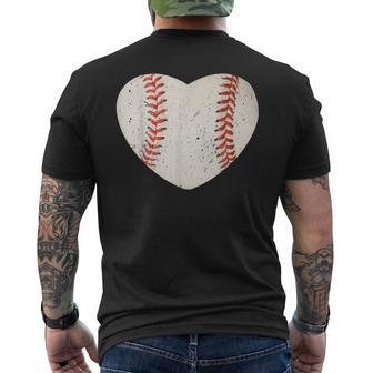 Baseball Heart Cute Mom Dad Softball Mothers Day Sports Day Mens Back Print T-shirt | Mazezy