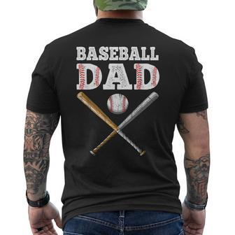 Baseball Lover For Father Baseball Dad Mens Back Print T-shirt