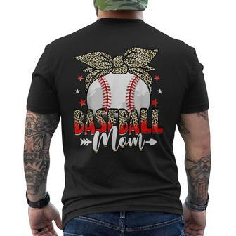 Baseball Mom Life Game Day Leopard Cute Men's Back Print T-shirt | Mazezy