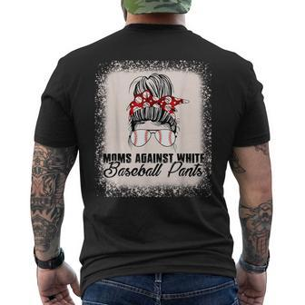 Baseball Mom - Moms Against White Baseball Pants Men's Back Print T-shirt | Mazezy