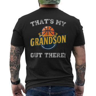 Basketball Grandson Out There T For Grandma Grandpa Mens Back Print T-shirt | Mazezy