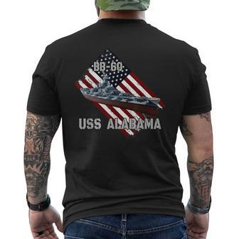 Battleship Uss Alabama Bb-60 & Combat Warship Veterans Day Men's T-shirt Back Print - Seseable