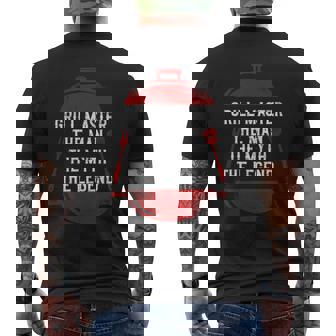 Bbq Smoker Grill Master The Man The Myth The Legend Badge Mens Back Print T-shirt - Seseable