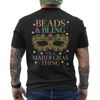 Beads & Bling Its A Mardi Gras Thing Cute Carnival Men's T-shirt Back Print - Seseable