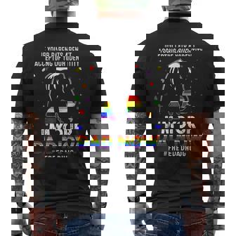 Bear Papa Free Dad Hugs Lgbt Gay Transgender Pride Accepting Mens Back Print T-shirt | Mazezy