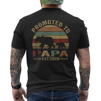 Mens Bear Promoted To Papa Est 2021 Vintage Fathers Day Men's T-shirt Back Print - Seseable