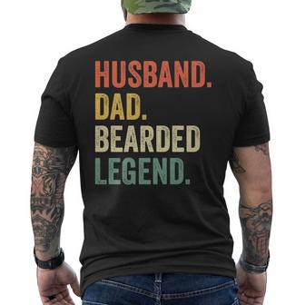 Mens Bearded Husband Dad Beard Legend Vintage V2 Men's T-shirt Back Print - Seseable