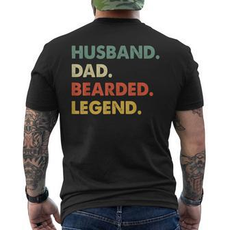 Bearded Men Husband Dad Bearded Legend Vintage Men's T-shirt Back Print - Seseable