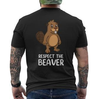 Beaver Lover - Respect The Beaver Men's Back Print T-shirt | Mazezy