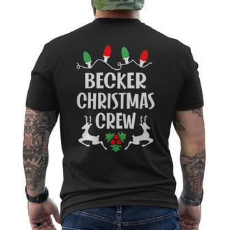 Becker Name Gift Christmas Crew Becker Mens Back Print T-shirt - Seseable