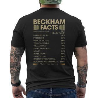Beckham Name Gift Beckham Facts Mens Back Print T-shirt - Seseable