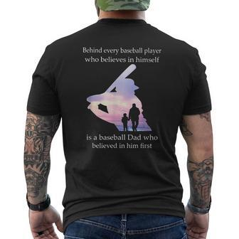 Behind Every Player Dad Men Grandpa Gift Mens Back Print T-shirt | Mazezy