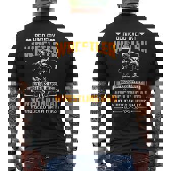 Behind Every Wrestler Who Believes In Himself Wrestling Dad Men's T-shirt Back Print - Thegiftio UK