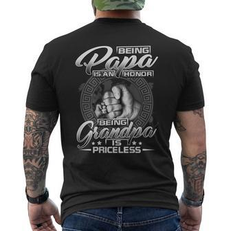 Being A Papa Is An Honor Being A Grandpa Is Priceless Gift For Mens Mens Back Print T-shirt | Mazezy