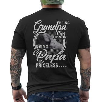 Being Grandpa Is An Honor Heart Being Papa Is Priceless Mens Back Print T-shirt | Mazezy DE