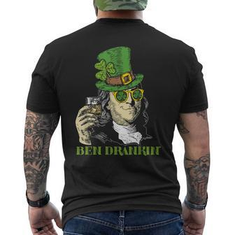 Ben Drankin Green Shamrock Political St Patricks Day Men's Back Print T-shirt | Mazezy