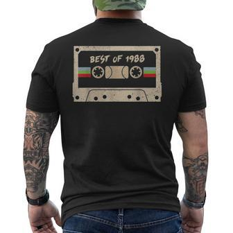Best Of 1988 Birthday 31Years Old Mixtape Vintage T-Shirt Men's Back Print T-shirt | Mazezy