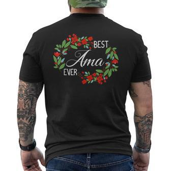 Best Ama Ever Taiwanese Grandmother Mothers Day Flowers Mens Back Print T-shirt - Seseable