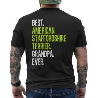 Best American Staffordshire Terrier Grandpa Ever Dog Lover Men's Back Print T-shirt | Mazezy
