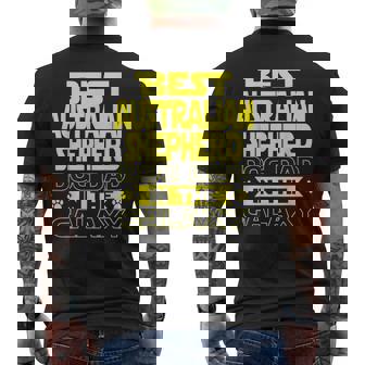 Best Australian Shepherd Dad In The Galaxy Men's Back Print T-shirt | Mazezy