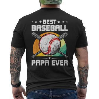Best Baseball Papa Ever Baseball Lover Dad Gift Mens Back Print T-shirt - Seseable