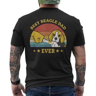 Mens Best Beagle Dad Ever Proud Vintage Beagle Puppy Lover Men's T-shirt Back Print - Seseable