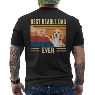 Mens Best Beagle Dad Ever Vintage Fist Bump Dog Lover Men's T-shirt Back Print - Seseable