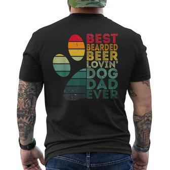 Best Bearded Beer Lovin Dog Dad Ever Retro Vintage Mens Back Print T-shirt - Seseable