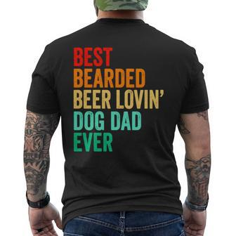 Best Bearded Beer Lovin’ Dog Dad Ever Vintage Men's Crewneck Short Sleeve Back Print T-shirt