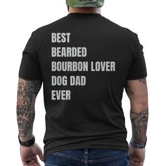 Best Bearded Bourbon Lover Dog Dad Ever Men's Back Print T-shirt | Mazezy
