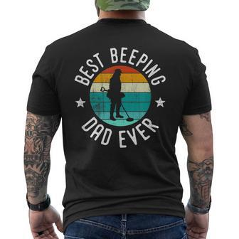Best Beeping Dad Ever Fathers Day Metal Detecting Gift For Mens Mens Back Print T-shirt - Seseable