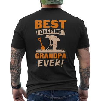 Best Beeping Grandpa Ever Metal Detecting Funny Gift Gift For Mens Mens Back Print T-shirt - Seseable