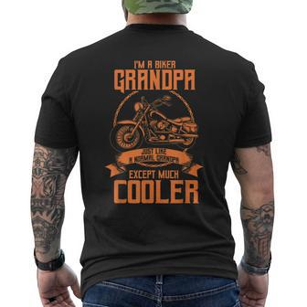 Best Biker Grandpa Cute Motorcycle Lovers Men Dads Men's Back Print T-shirt | Mazezy