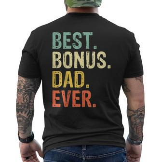 Best Bonus Dad Ever American Usa Flag Fathers Day Gift For Mens Mens Back Print T-shirt - Seseable