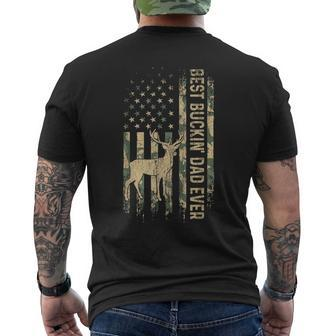 Best Buckin Dad Ever American Flag Fathers Day Gift For Mens Mens Back Print T-shirt - Seseable