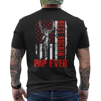Best Buckin Pap Ever Deer Hunting Fathers Day Gift Mens Back Print T-shirt - Seseable