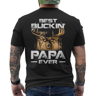 Best Buckin Papa Ever Deer Hunting Bucking Father V2 Men's T-shirt Back Print - Seseable