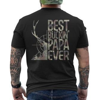 Best Buckin Papa Ever Funny Deer Hunter Cool Hunting Papa Mens Back Print T-shirt | Seseable UK