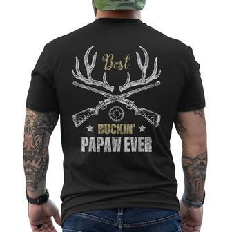 Best Buckin Papaw Ever Deer Hunters Hunting Gift Father Gift For Mens Mens Back Print T-shirt | Mazezy